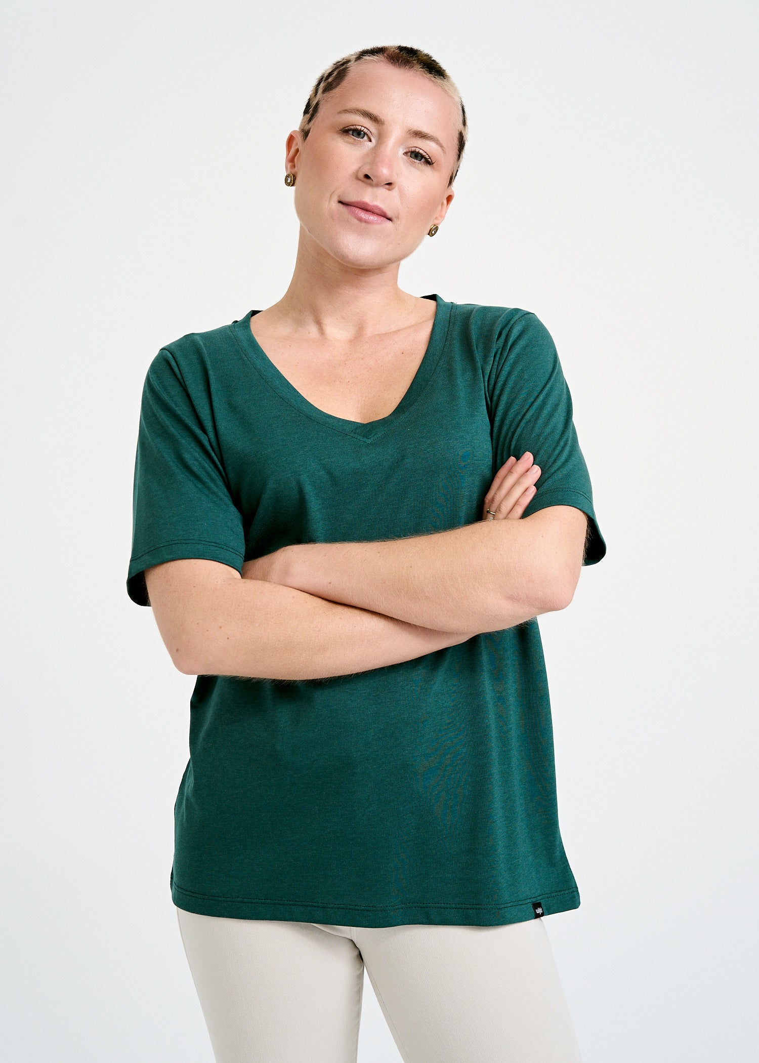 DAMEN WOODSHIRT LOOSE LONGER FRIDA SEA MOSS