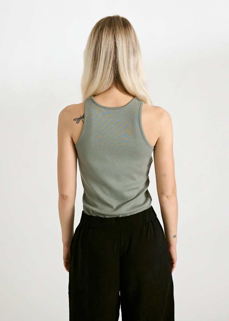 DAMEN RIPP TANK TOP IRENE AGAVE GREEN