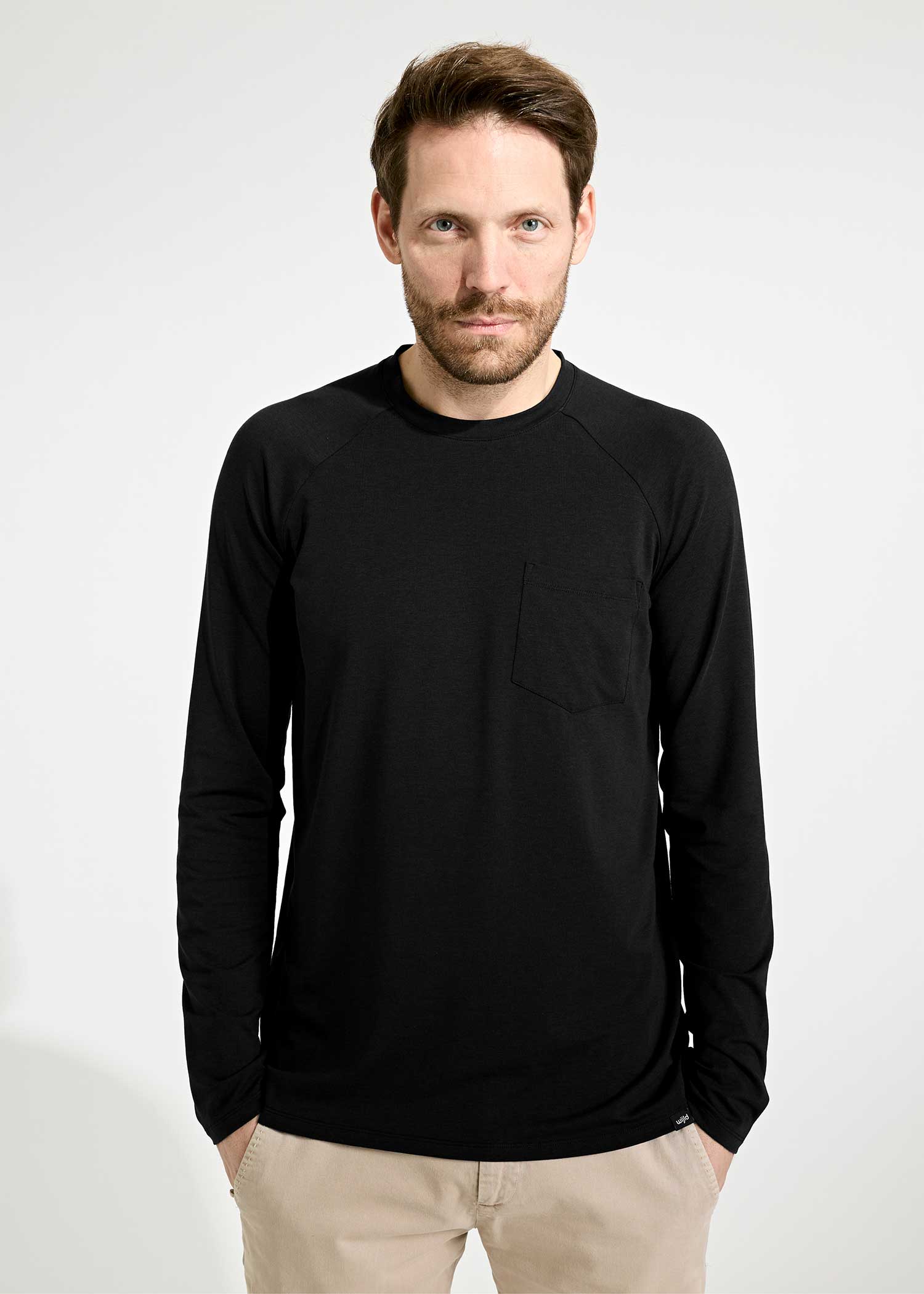 HERREN LANGARMSHIRT HANS BLACK