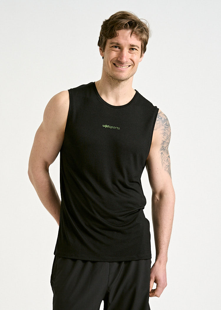 HERREN SPORTSHIRT ARIAN SLEEVELESS BLACK