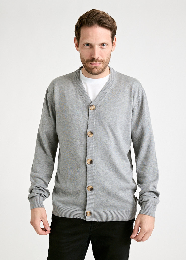 HERREN STRICK CARDIGAN SAMUEL GRAY MELANGE