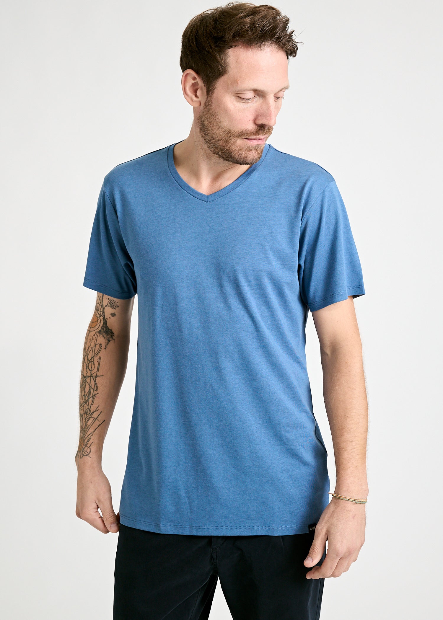 HERREN WOODSHIRT V-AUSSCHNITT ALEX BIJOUT BLUE