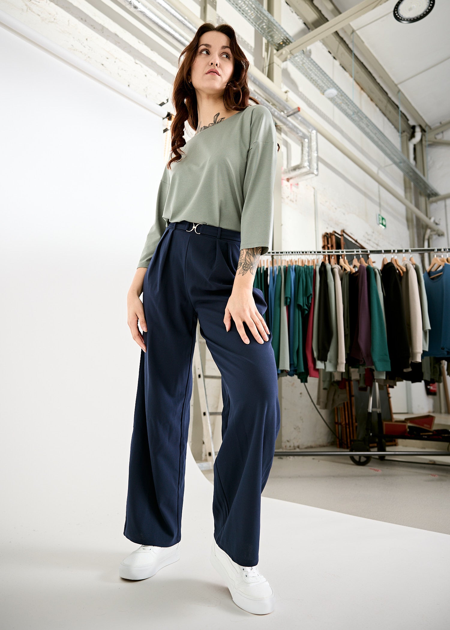 DAMEN LANGARMSHIRT CHRISTIN AGAVE GREEN