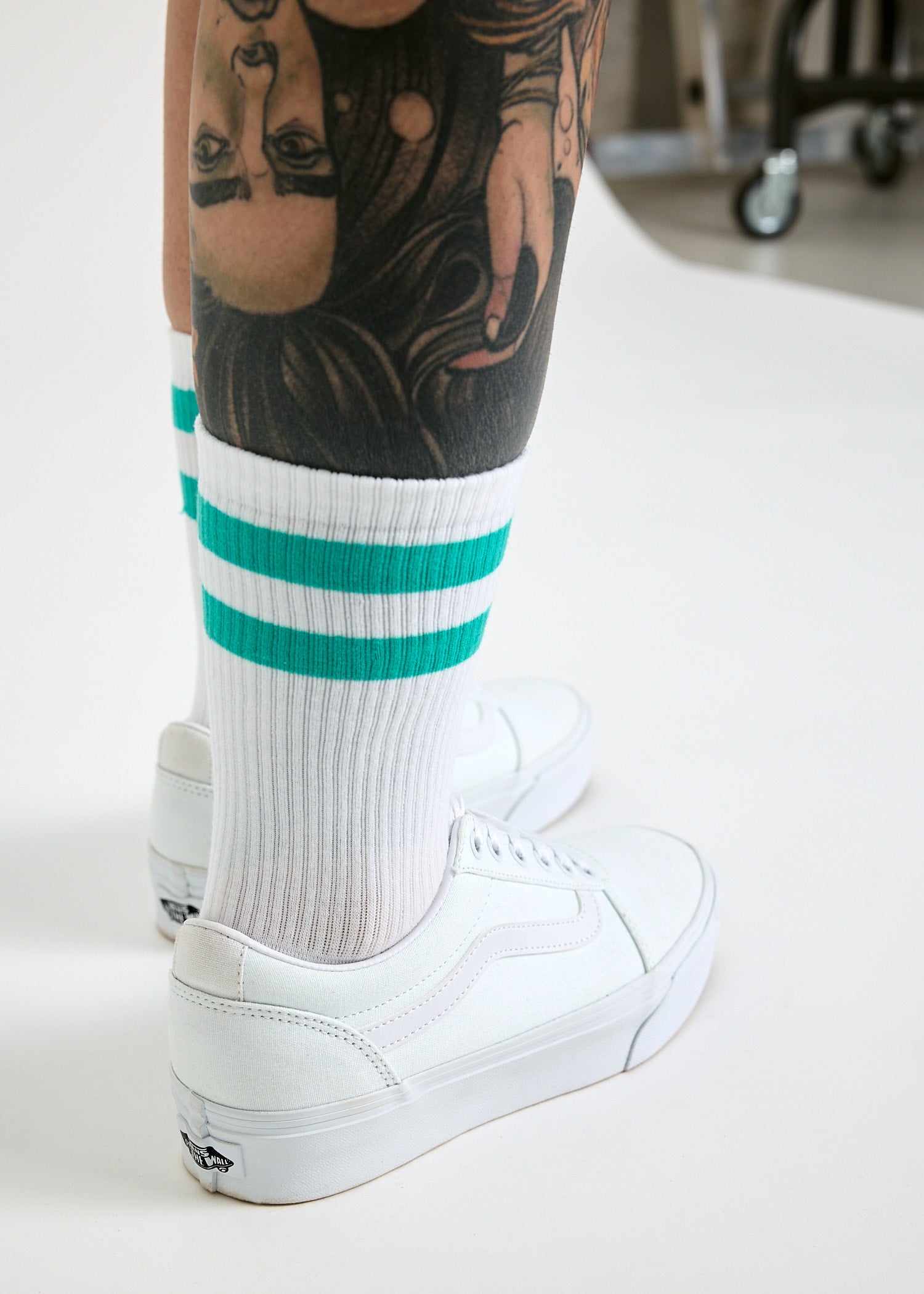 WOODSOCKS® TENNISSOCKEN WHITE TURQUOISE
